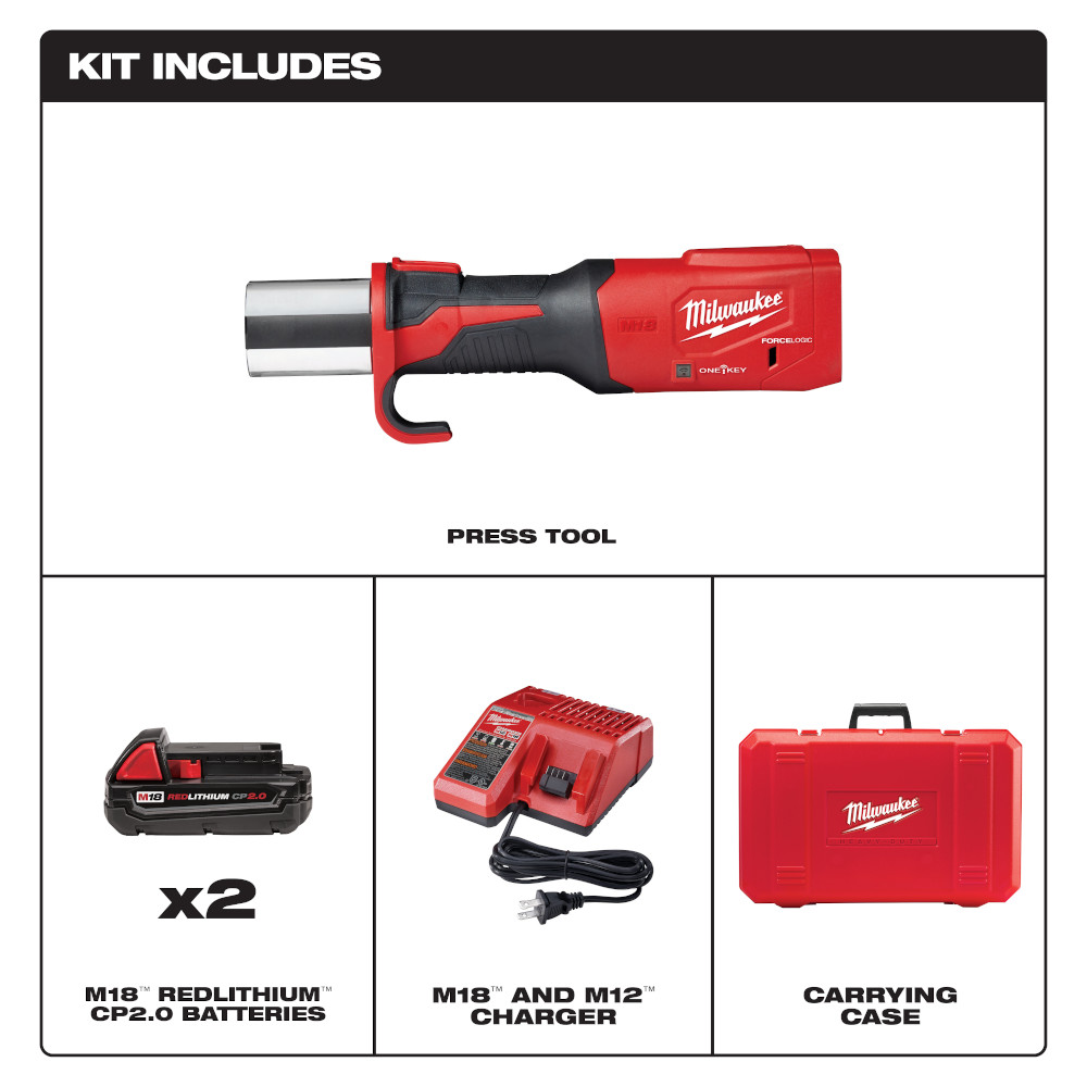 Milwaukee M18 FORCE LOGIC Press Tool with ONE-KEY Basic Kit from Columbia Safety